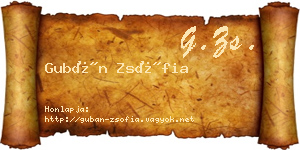 Gubán Zsófia névjegykártya